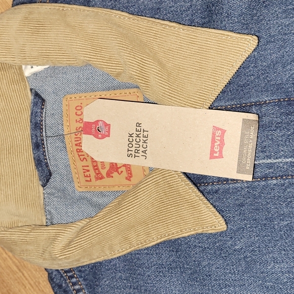 New Corduroy collared Levi's blue denim jacket sizes  XXL and XXXL - Picture 3 of 8